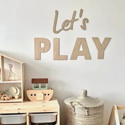 Wood Art for Nursery, Play Sign, Playroom Wall Decor, Play Wood Sign