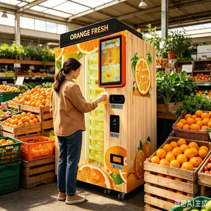 Customized Orange Juice Vending Machine High Efficiency Fresh Fruit Extractor Smart Beverage Vending Solution