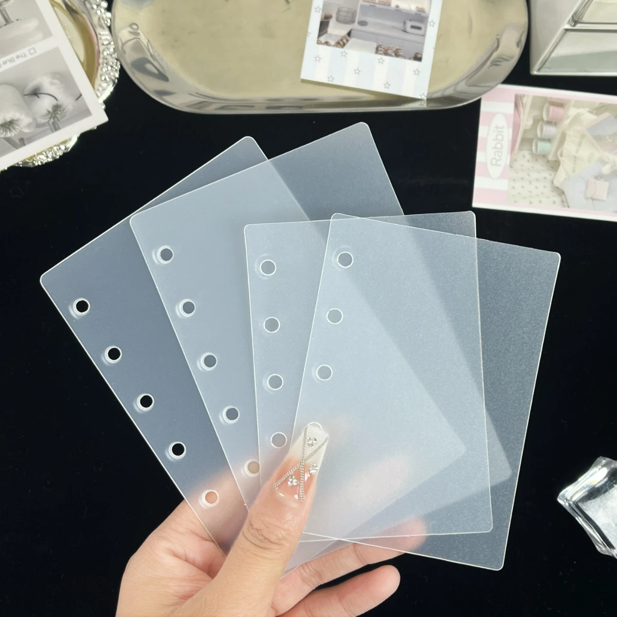 5/10/15Pcs/Bag A5/A6/A7/M5 Loose-Leaf Dividers, Semi-Transparent Frosted Dividers, Irregular Anti-Jamming Dividers, 3D Embossed
