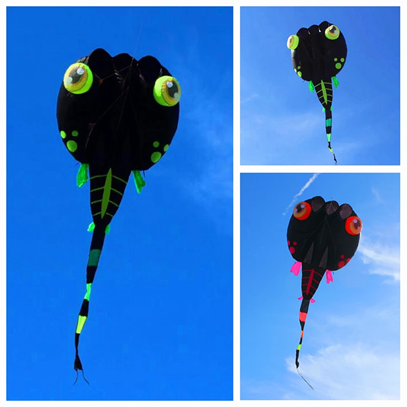 free shipping black tadpole kites flying soft kite nylon fabric kites for adults kite factory kite line reel inflatable toy koi