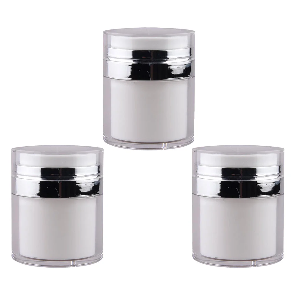 3 Pcs Press Cream Jar bottiglia di lozione vuota contenitore multiuso cosmetici Airless Creami Moisturizer Face Pump bottiglie da viaggio