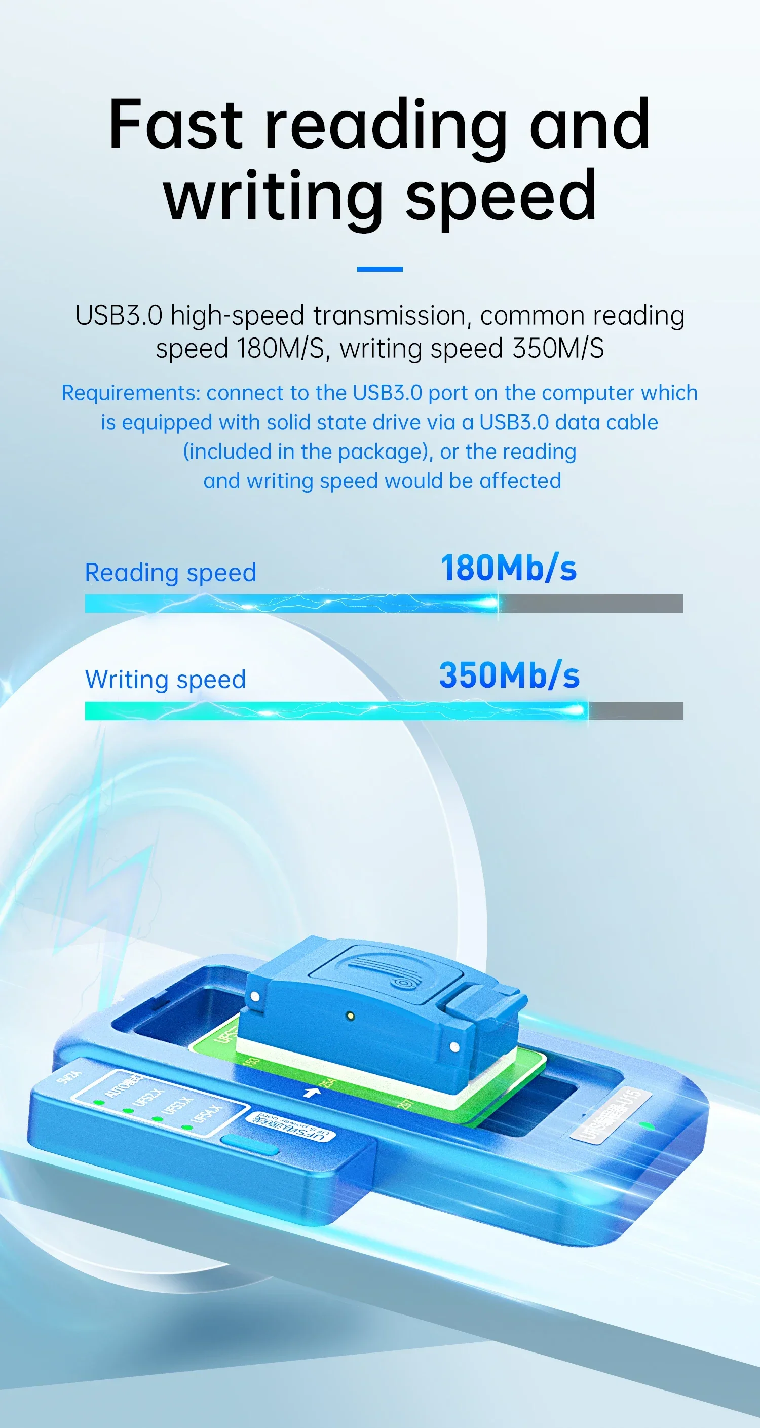 JCID High Speed FSCompiler-U15 for UFS Hard Disk Reading Writing Capacity Expansion and Repair Supports UFS4.0 Low-power CPU