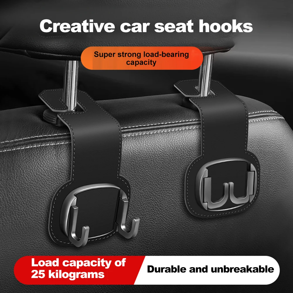 

Car Leather Hook Seat Back Microfiber leather Car Interior Decoration Supplies Multi-Functional Storage Folding Hang Hidden Hook