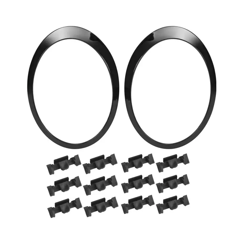 

AC54-Black Headlight Trims Ring Bezels Cover Pair For Mini Cooper R55 R56 2007-2015 51137149905 51137149906 51132752145