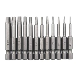 Professional Magnetic Screwdriver Drill Bit 50mm 1/4 Inch T5-T40 Torx Head Bits for Solid Wood Board Mdf Particle Board