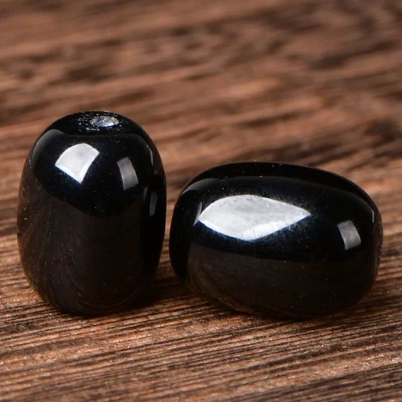 4А-Натуральный-Черный-Агат-Бочка-Одиночная-Бусина-diy-Бусины-Изготовление-Хрустальных-Ювелирных-Изделий