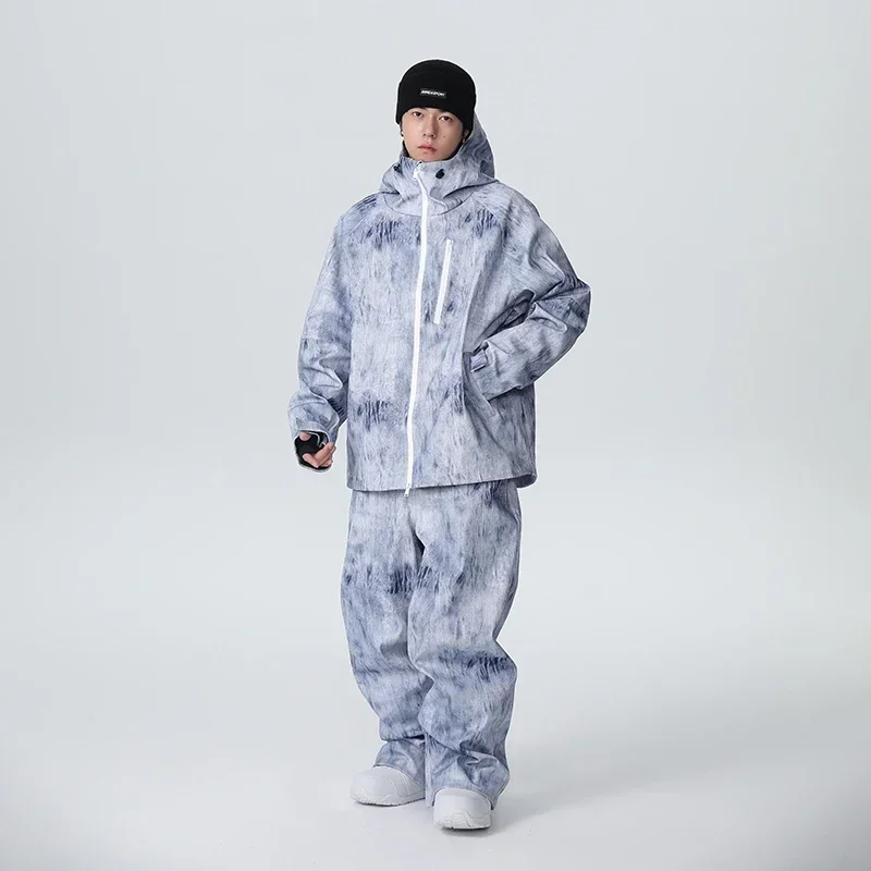 2025, neue Winter Feste Sport Skifahren Anzüge Frauen Männer Winddicht Wasserdicht Mit Kapuze Zipper Ski Sets Polyester Outdoor Schnee Anzüge