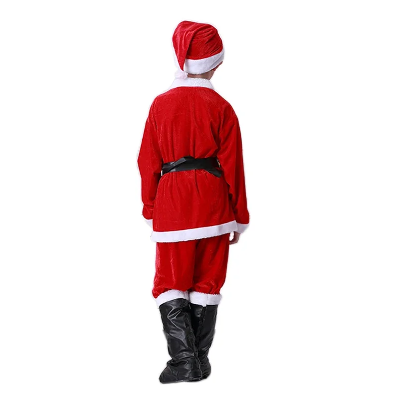 New Sale Boys Girls Red Santa Claus Hat Costume Christmas Party Gift Giver Cosplay Clothes Cape Dress Hats Dress Up