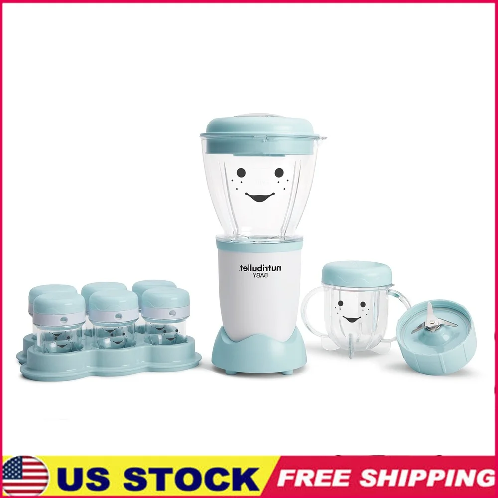 

Baby Food Blender Portable Nutrient Mixer Includes Storage Cups Recipe Book Easy Clean Dishwasher Safe 200 Watt Stainless Steel