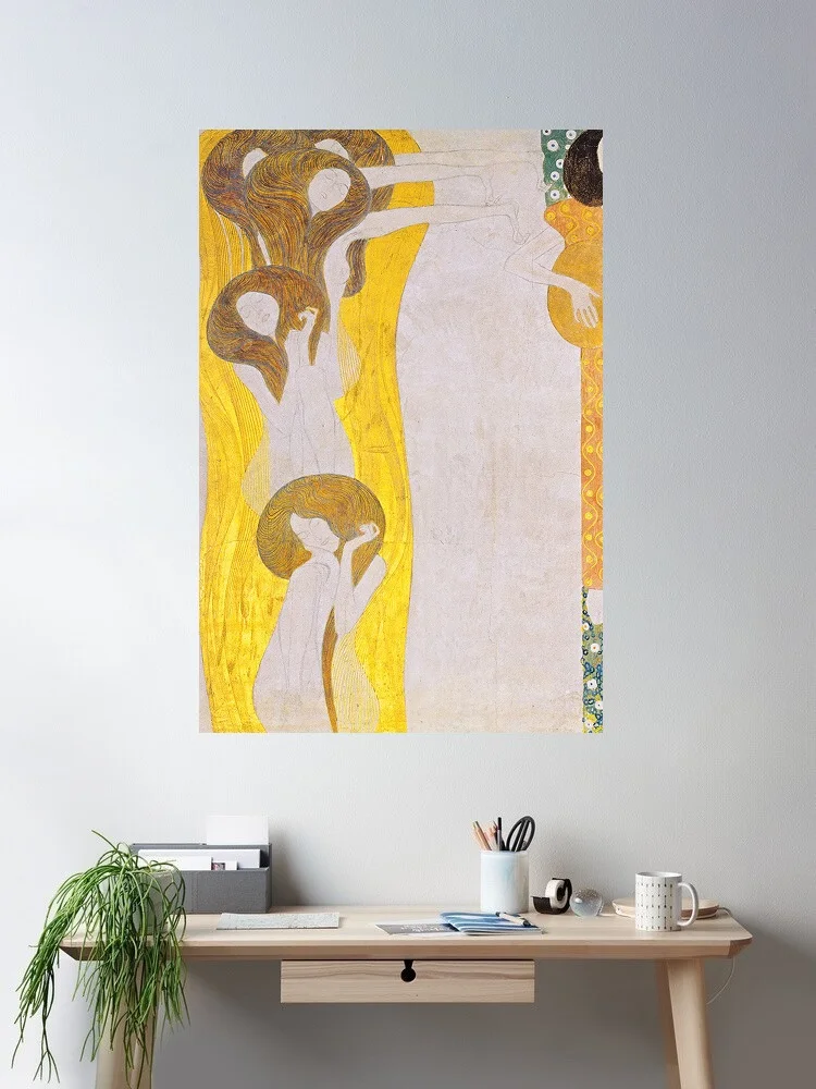Gustav Klimt Beethoven Frieze The Arts Woman Portrait Art Nouveau , Art Picture Print Canvas Poster Home Wall Decor