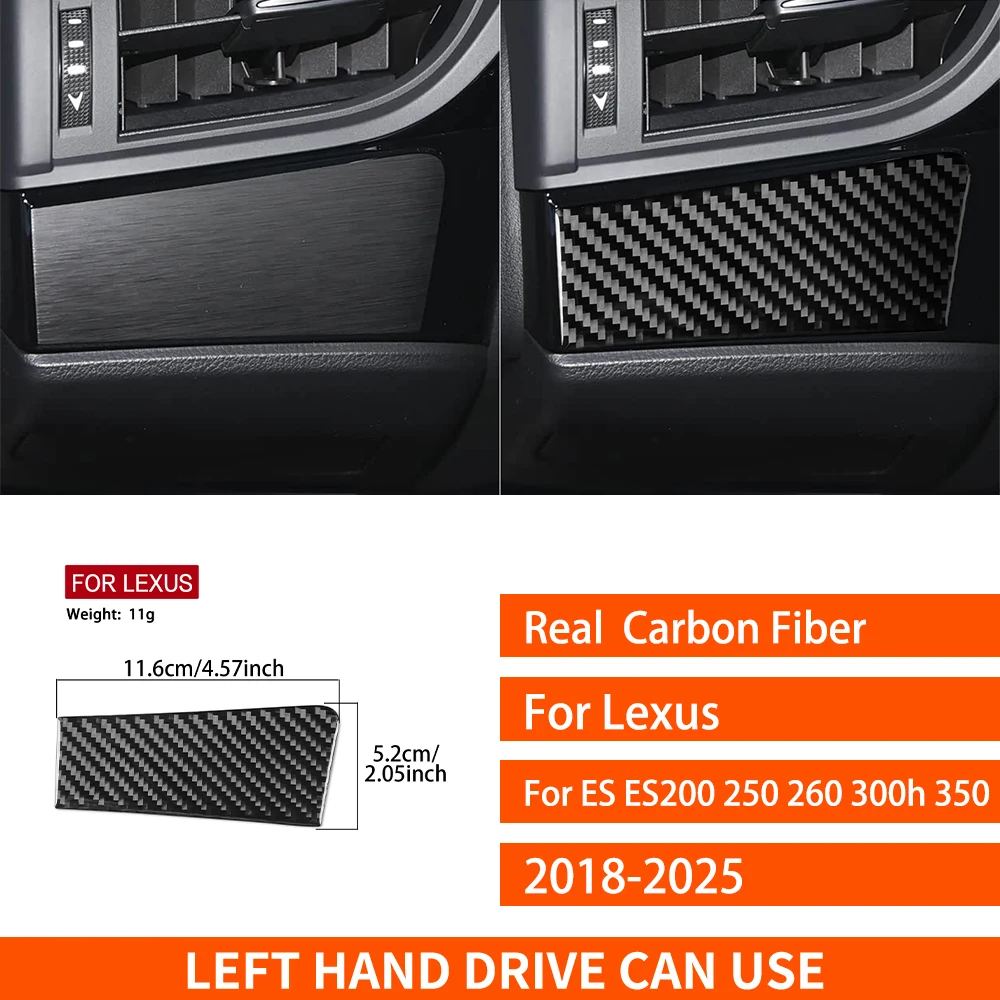 Für Lexus ES ES200 250 260 300h 350 200 2018-2025 Echte Carbonfaser-Aufkleber Instrumententafel-Seitenverkleidung Auto-Zubehör Dekorativ