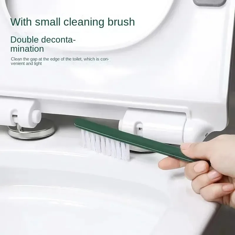 Multi-functional Toilet Brush Mounted No Punching Wall Silicone Tools with Bracket Home Bathroom Accessories Sets