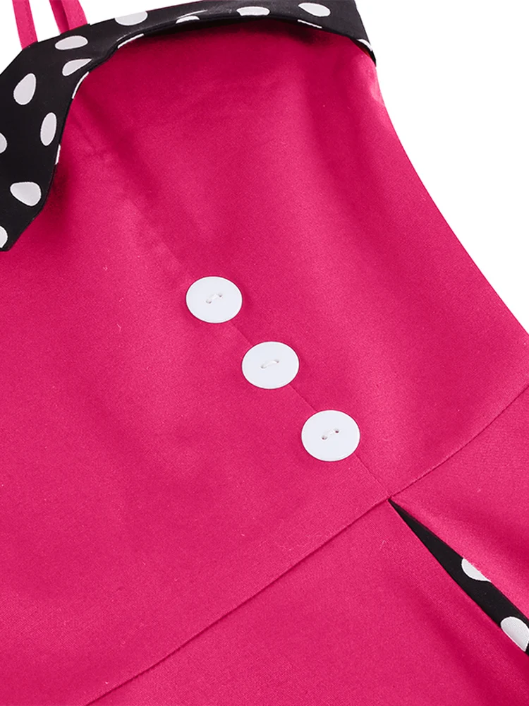 Tonval Sweetheart Neck Spaghetti Strap Double Breasted Long Dress 50s Pinup Vintage Polka Dot Women Party Sexy Dresses