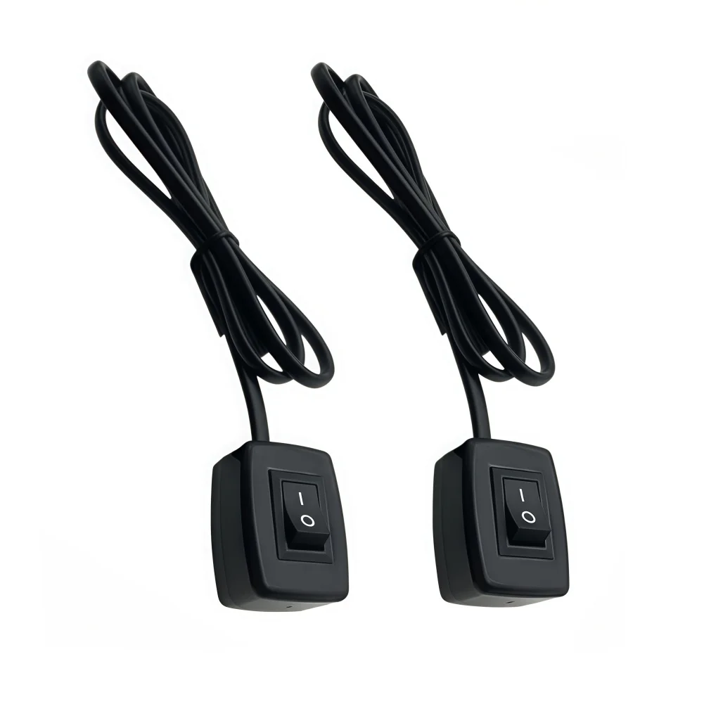 2pcs Car Rocker Switch ON/Off WithAdhesive Mount 12/24V 3A 75cm Cable For Fog Ring Drive Lights Neon Lights