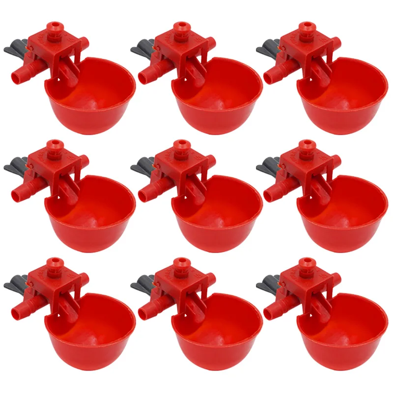 Automatic Bird Coop Feed Poultry Water Drinking Cups Plastic Chicken Fowl Drinker Cups Hanging Drinker 5/10/20/30/50 Sets