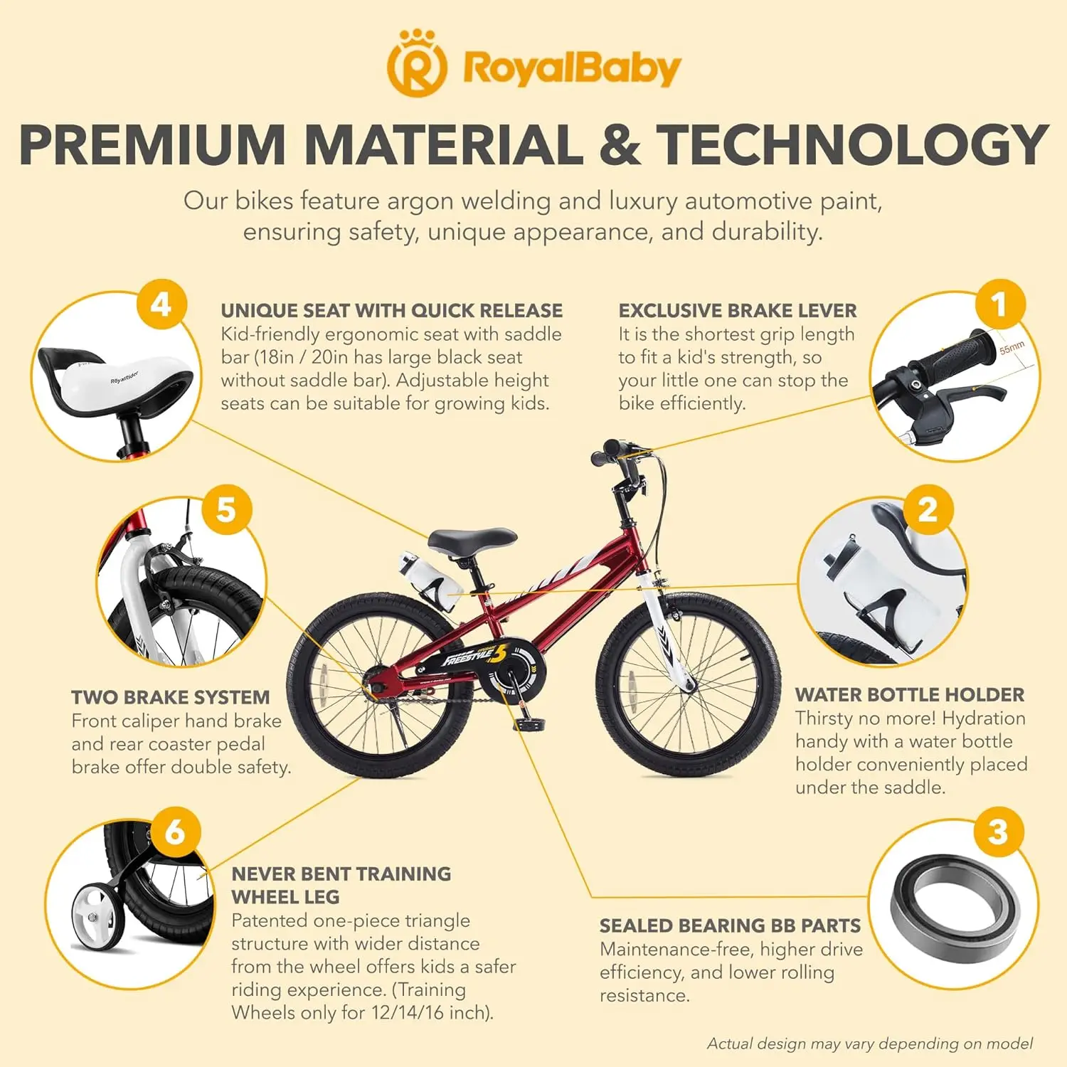 Kids Bike Ez Balans Om Dubbele Handrem Te Trappen Peuters Jongens Meisjes Fiets 12-20 Inch Voor Leeftijd 3-10 Jaar