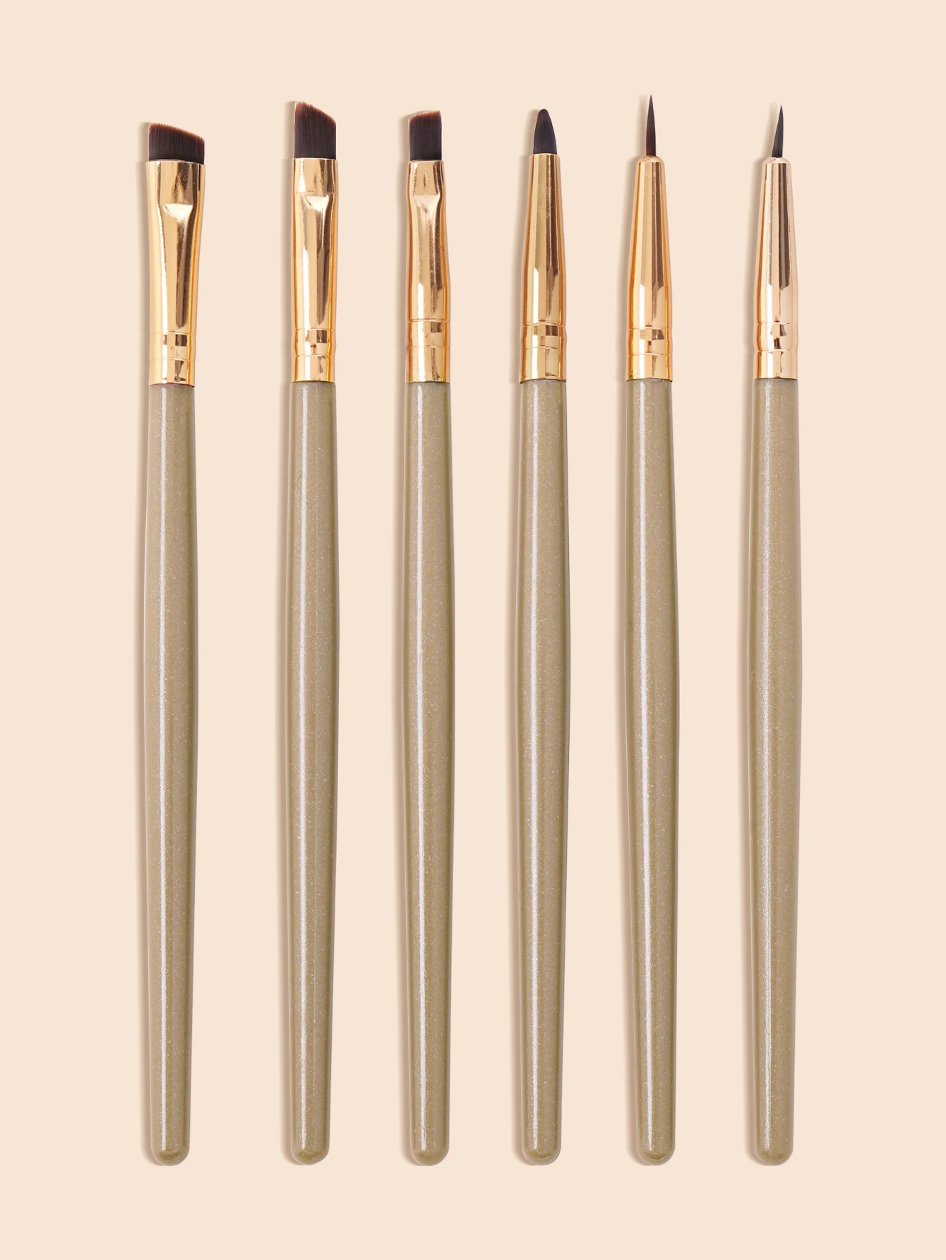 MAANGE 6PCS Eyes Makeup Brushes Set Angled Eyebrow Brush Soft Bristles Eyeliner Eyeshadow Lip Brush Makeup Tools Women Cosmetic