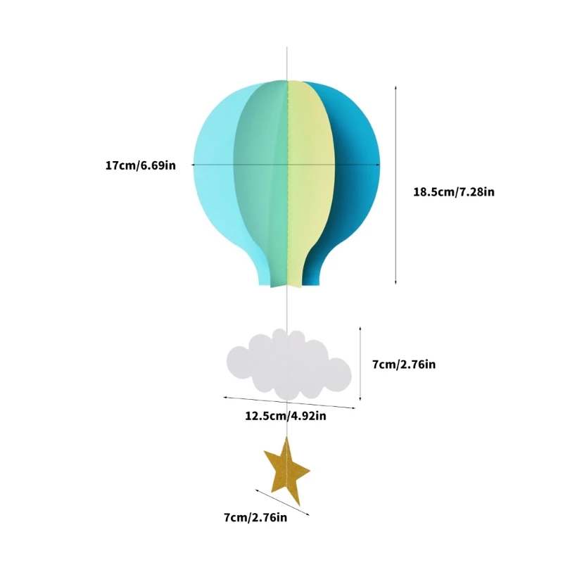Hot Air Balloon Paper Pendant 4PCS for Birthday Party Wedding Indoor Home Decors Ceiling Hanging Ornament Party Drop shipping