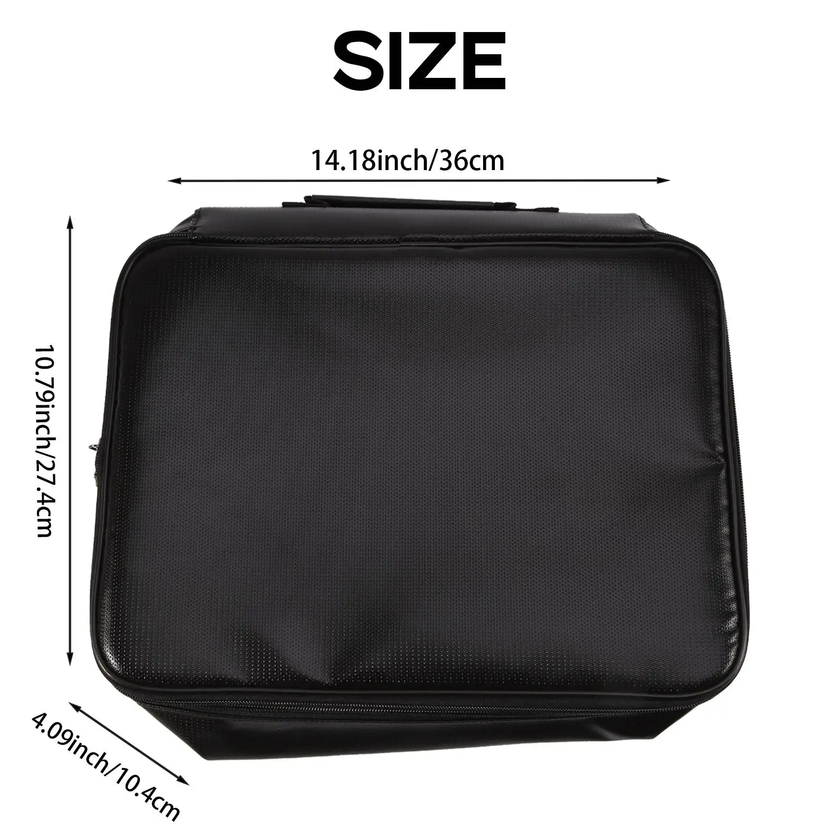 B14C Organizer Bag Fireproof Document Bag With Lock Portable Filing Storage Box Holder For Document File Passport Certificate