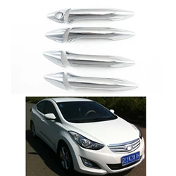 8PCS Chrome Car Accessories Plated Door Handle Bowl Covers Trim Paste Style For Hyundai Elantra 2011 2012 2013 2014 2015 2016