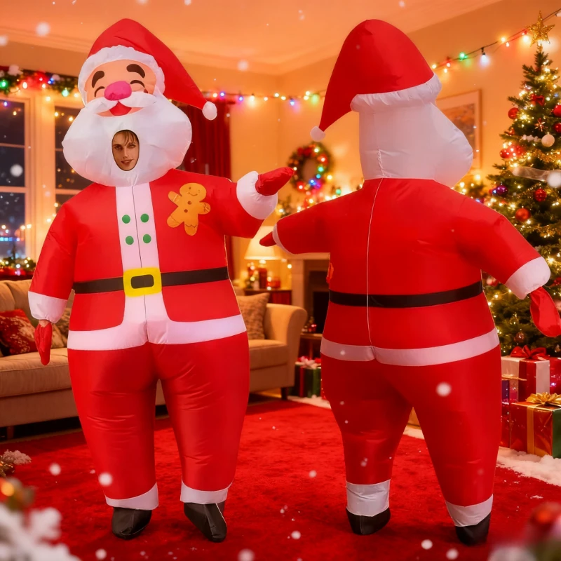 

Christmas Inflatable Santa Claus Costume Santa Claus Funny Blow Up Fancy Dress Xmas Cosplay Holiday Party Outfit props gift
