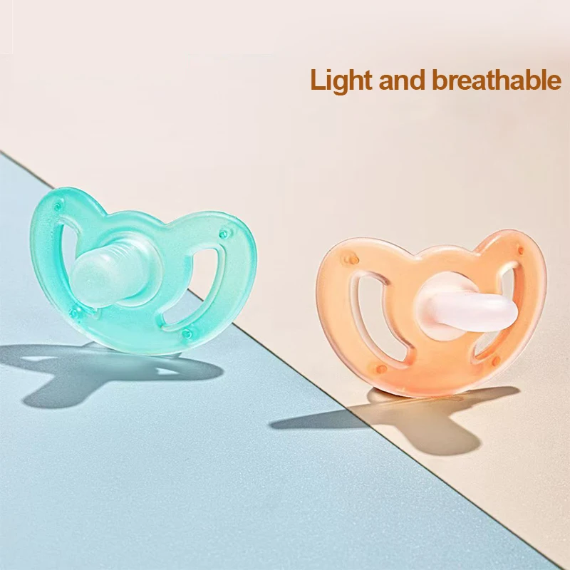 1pc baby pacifier soft liquid silicone 100% BPA free safe food grade round for day flat nighttime use soother