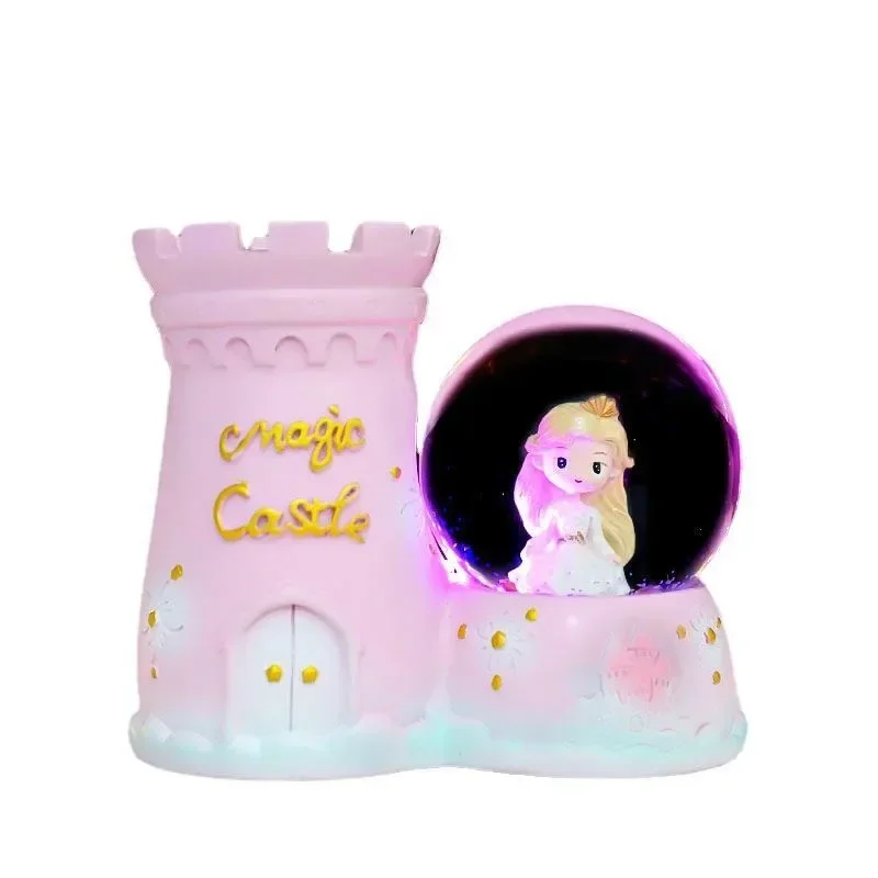 Dream Castle Princess Creative Crystal Ball Pen Holder Student Gifts Figure Children's Toys Decorations