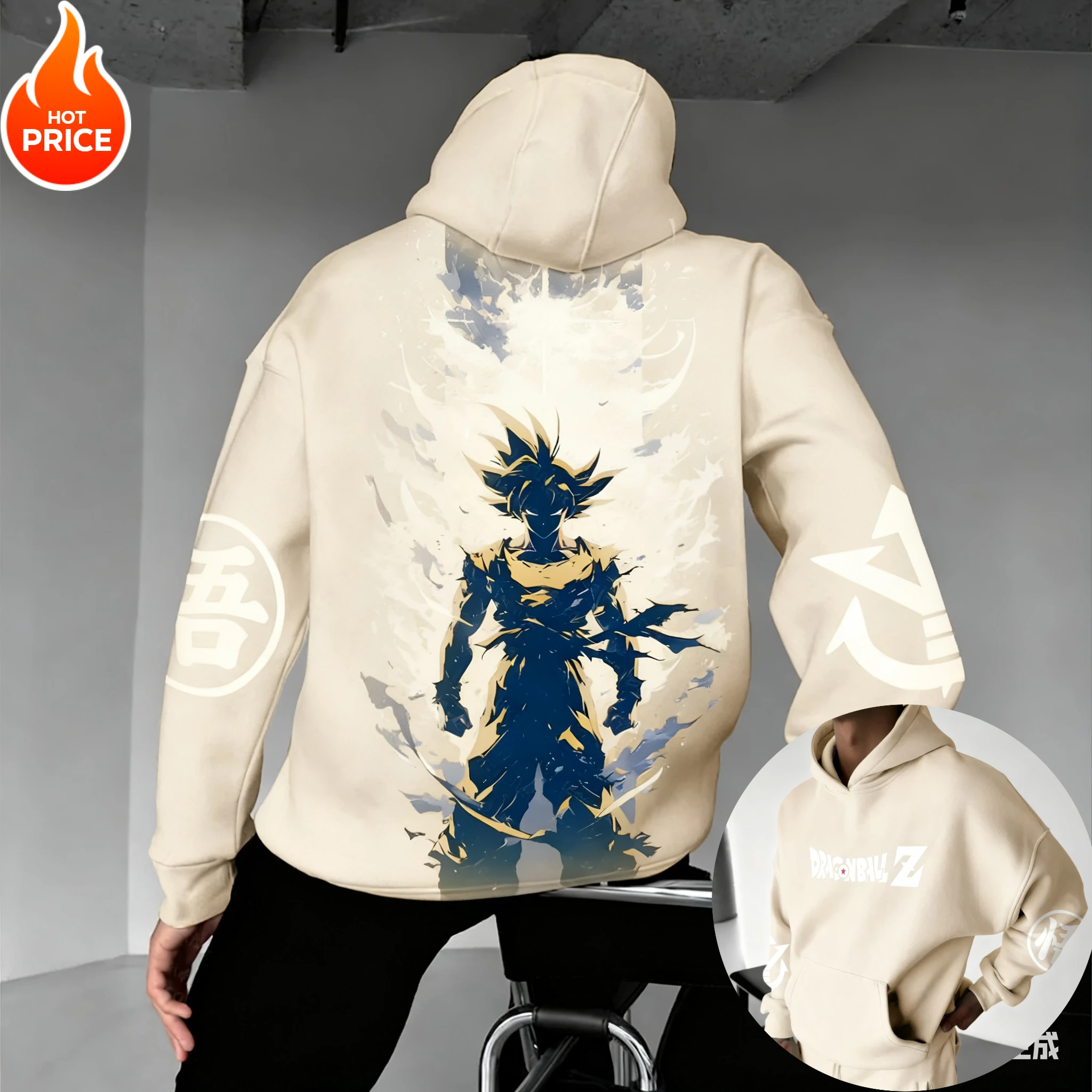 سون جوكو لعبة دراغون بول سايان هاراجوكو ملابس الشارع الخريف الرجال خمر هوديي الشتاء النساء المتضخم مقنعين البلوز طويلة الأكمام #2