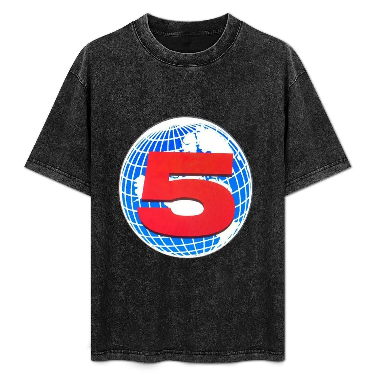 Channel 5 logo T-Shirt blue archive cute clothes vintage t shirts aesthetic clothes t shirt men 100℅ cotton