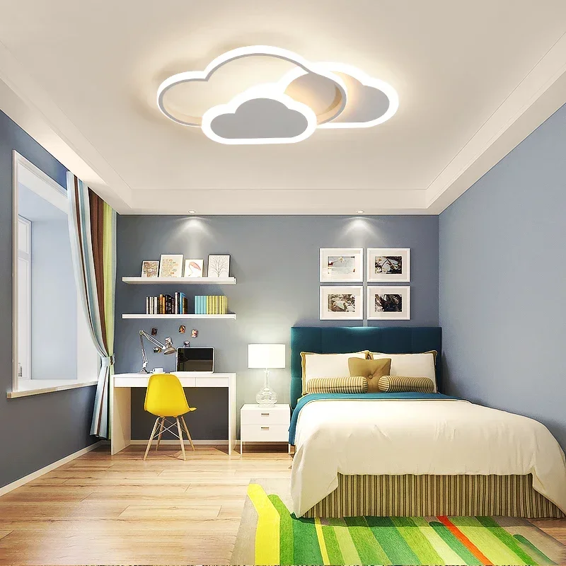 

Led Ceiling Lamp for Children's Room Bedroom Study nursery Modern Dimmable Girls Kids Cloud Chandelier Indoor Lighting Fixture