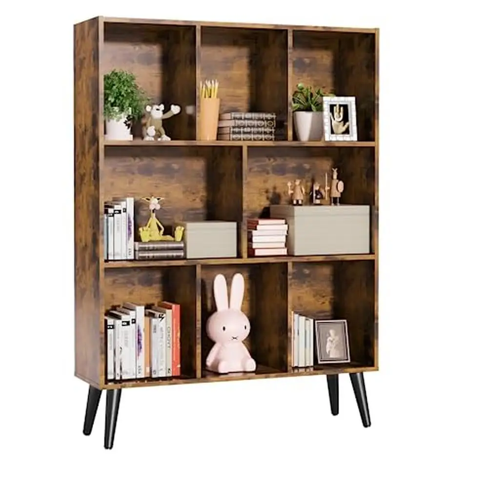 

Modern 3 Tier Wood Cube Bookshelf Organizer Stand Home Office Display Shelf Books Plants Toys Decor Durable Easy Assembly