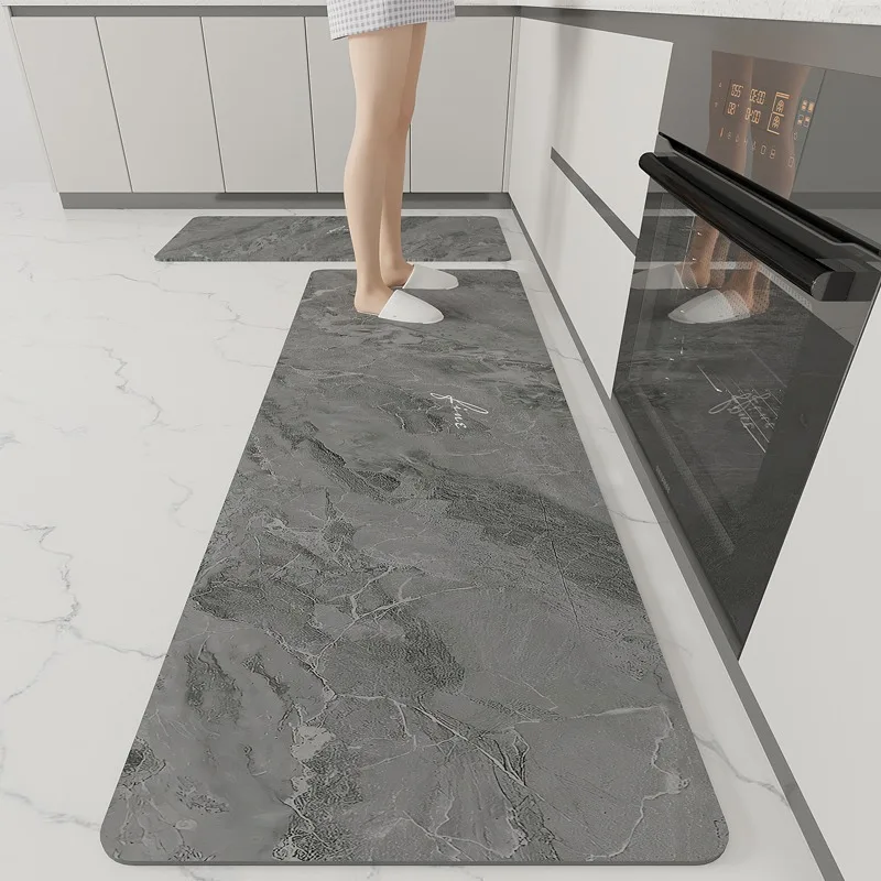 

Kitchen Floor Mat Marble Art Pattern Waterproof Oil-proof Scrubbable Pvc Carpet Dirt-resistant Floor Mats Alfombra 주방 카펫