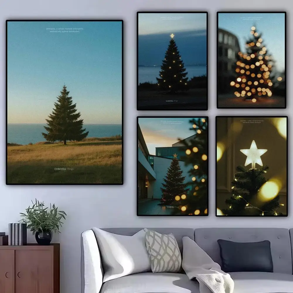 Hesitating about the Christmas tree Poster Aesthetic Wall Art Poster Minimalist Bedroom Decor Cool Room Stuff