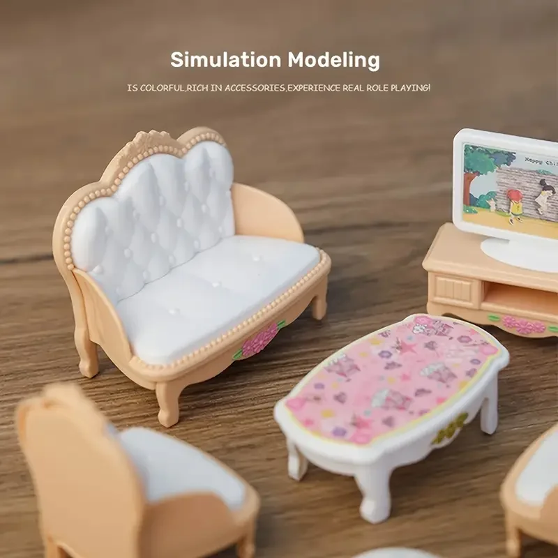 Set di mobili per mini casa delle bambole - scala 1:12 per l'arredamento della camera da letto, del soggiorno e del bagno |   Il regalo ideale per le miniature di case delle bambole