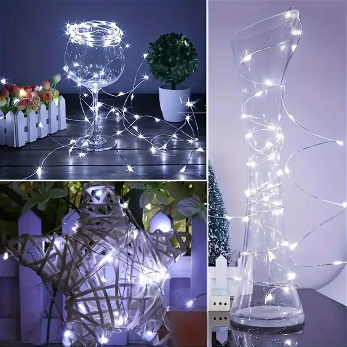 4PC/10PC/40PC LED2M20LED Fairy Battery Powered String Light,excluding battery,Used for Wedding,Party,Bedroom,Bouquet Decoration