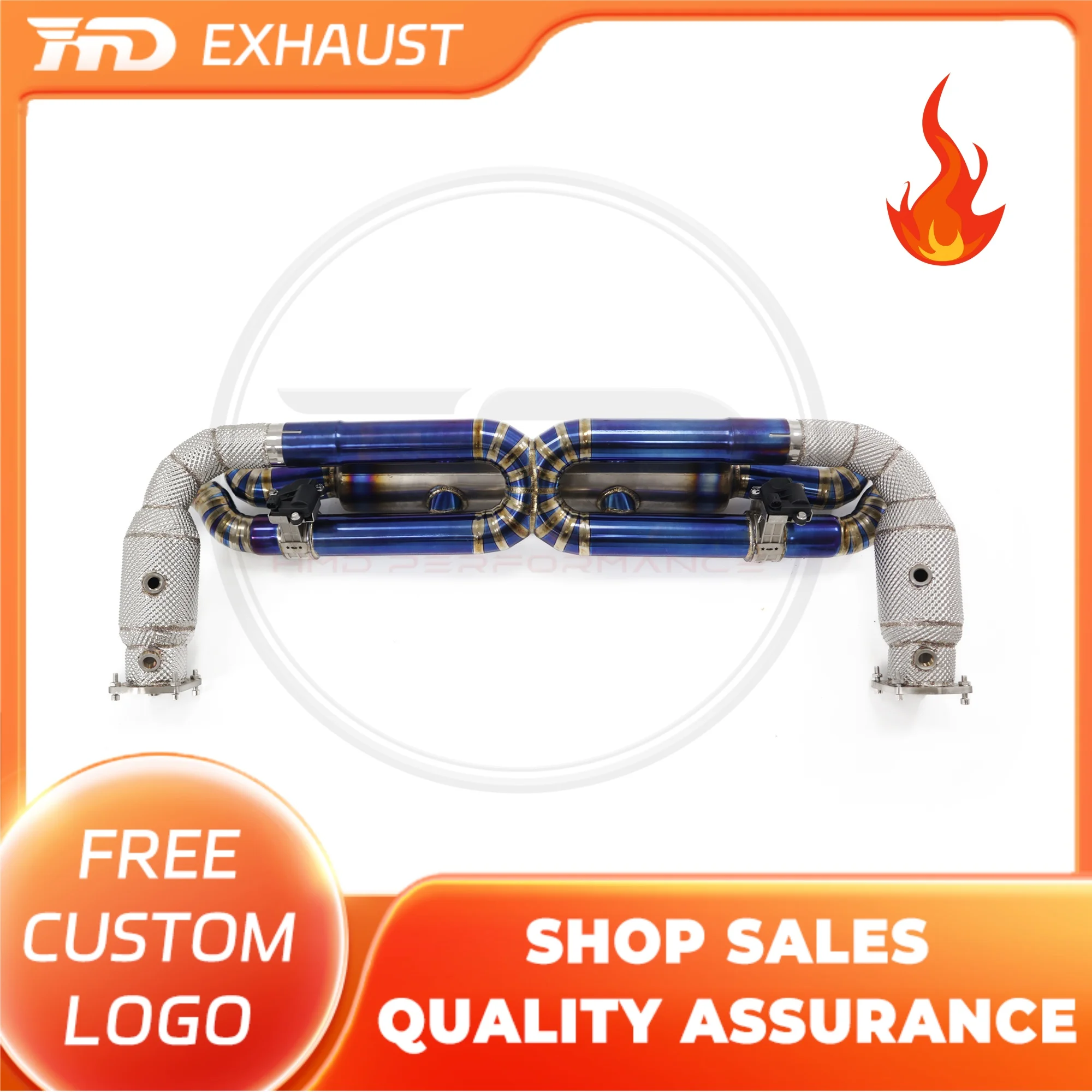 

HMD Hot sale Titanium Alloy Performance Downpipe and Catback for Porsche 911 991.2 TURBO S 3.8T Muffler With Valve