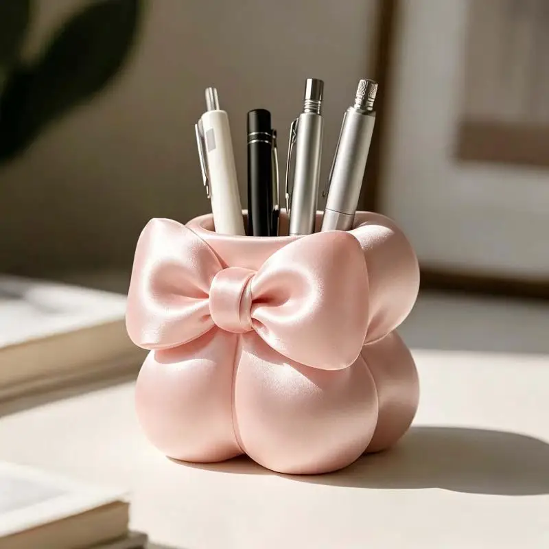 3D Stylish Desk Storage Bucket Multifunctional Makeup Brush Organizer Pen Holder For Eyebrow Brush