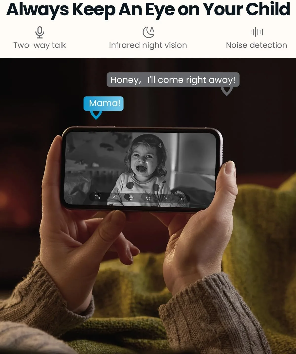 Xiaovv 5MP 3K HD كاميرا أمان داخلية لاسلكية واي فاي IP مراقبة صغيرة مع تتبع تلقائي عموم وإمالة 8x تكبير رقمي #4