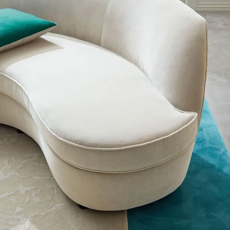 Studio arc-shaped personalized leisure living room office three-person fabric sofa