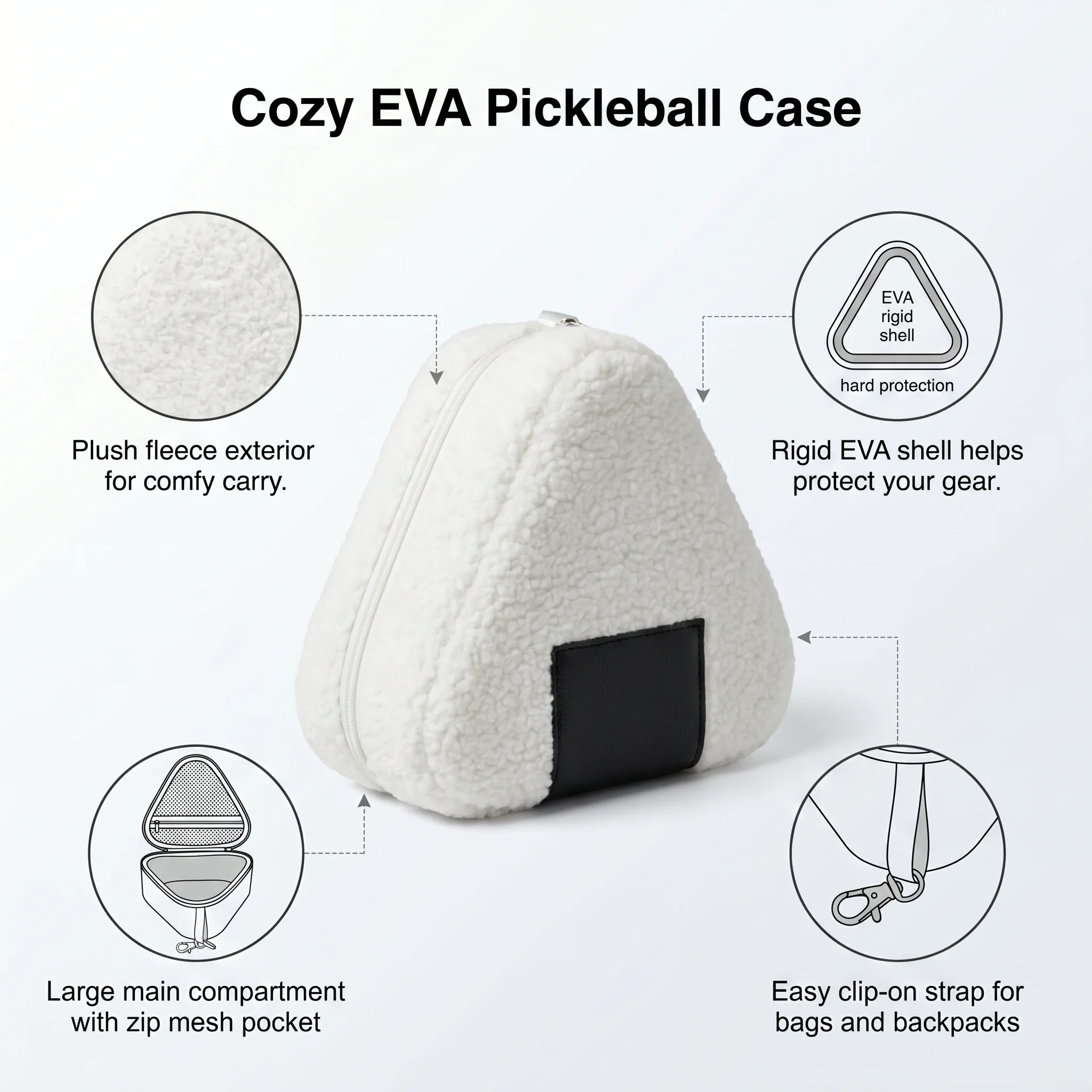 Pickleball Protective Bag Waterproof Zipper Storage Case OEM ODM Custom Portable Outdoor Sports Equipment Pouch Halloween Gift