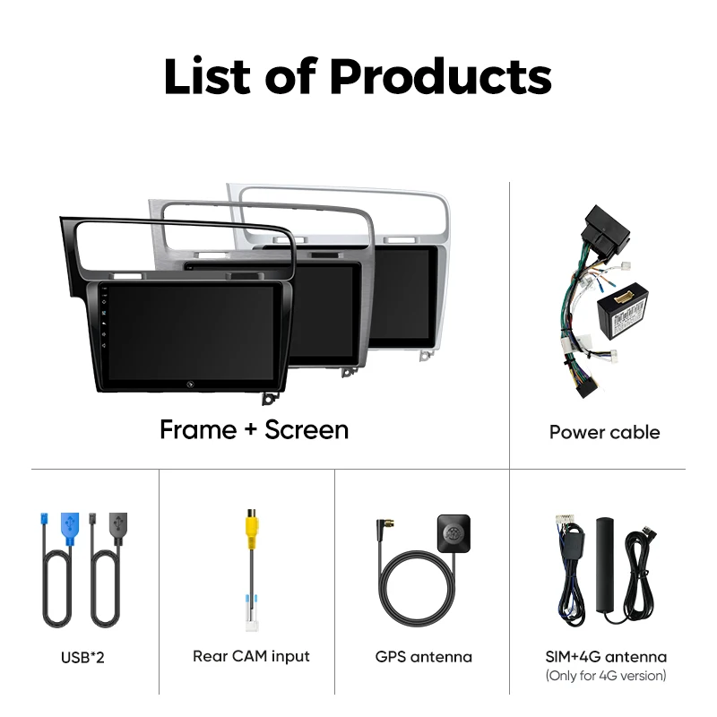 Ainavi Car Multimedia Player For Volkswagen VW Golf 7 MK7 GTI 2011 2013 2015 2019 2021 wireless Carplay Android Auto 4G Wifi