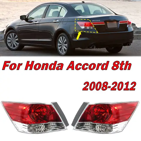 후미등 신호 램프 전구 없는 미등 하우징, 혼다 어코드 8 2008 2009 2010 2011 2012 자동차 액세서리