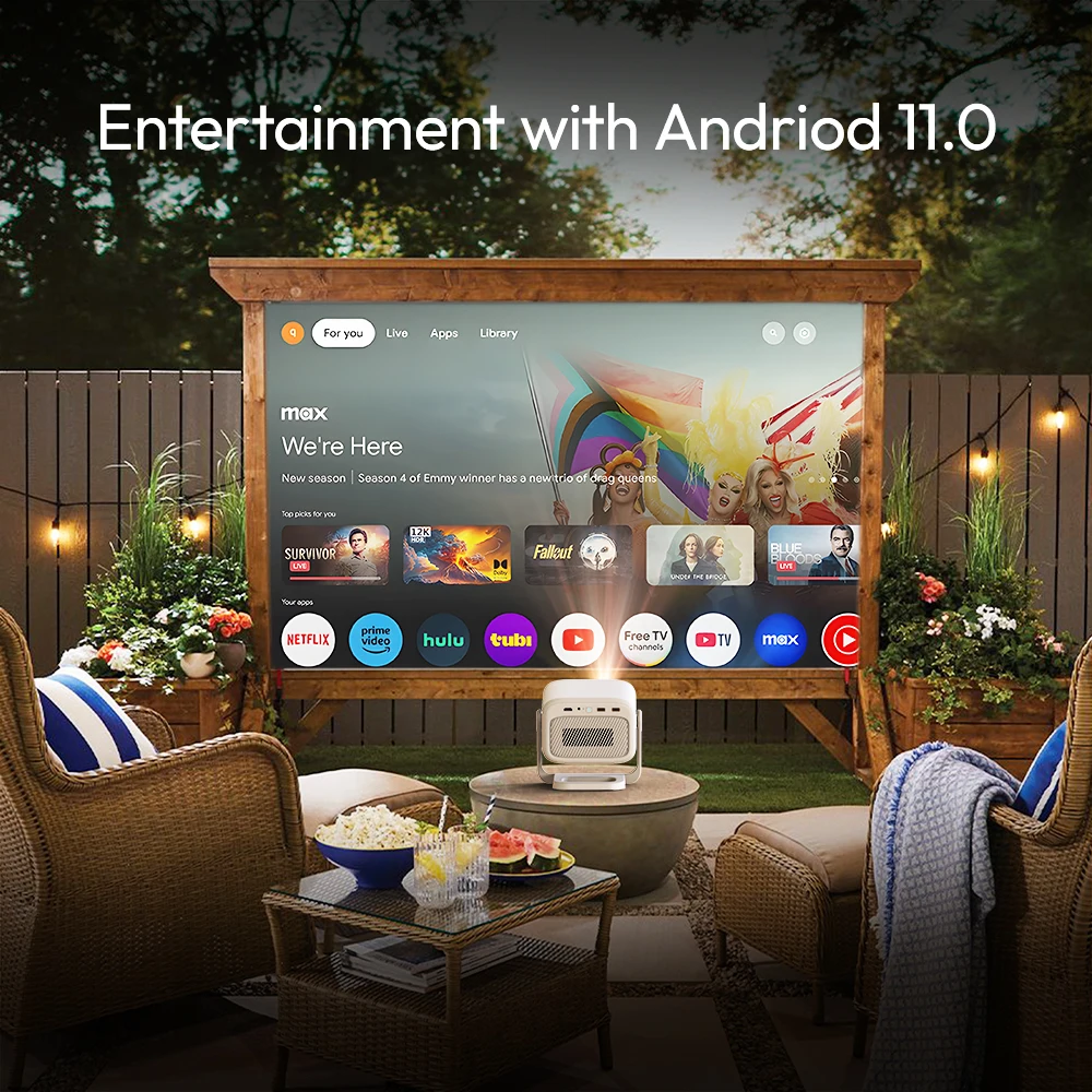 جهاز عرض BYINTEK U90 4K Full HD1080P سينما أندرويد 11.0 واي فاي صغير محمول 1080P جهاز عرض فيديو DLP للمسرح المنزلي مع بطارية