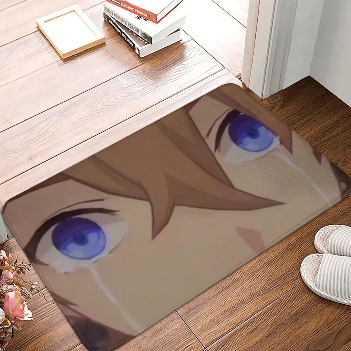 Genshin Impact Game Childe Tartaglia Bathroom Mat Crying Meme Rug Home Doormat Living Room Carpet Decor