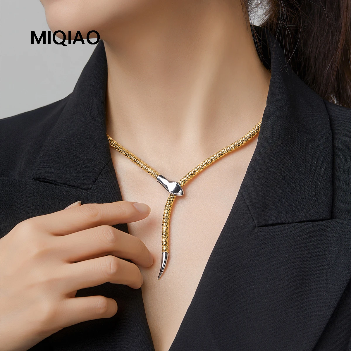 

MIQIAO итальянское серебро S925, регулируемые ожерелья премиум-класса со змеей для женщин, ювелирные изделия-цепочки, тренд 2025, женские дамы