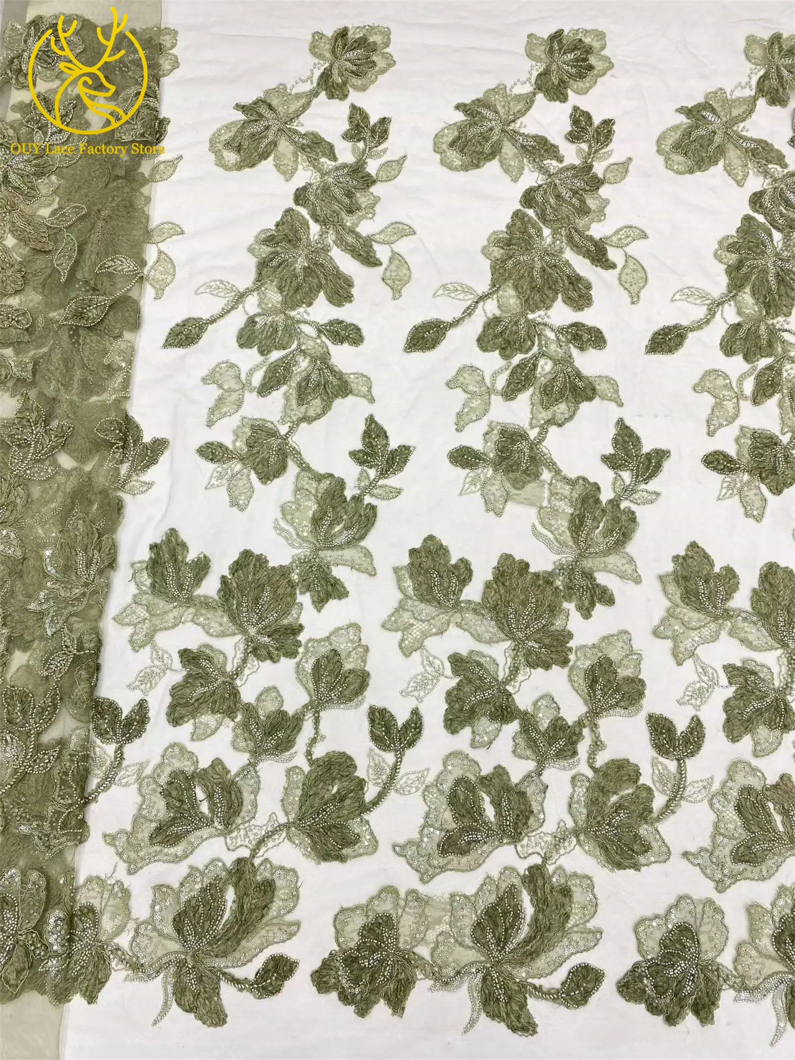 2026 Neuer Stil Afrikanischer Pailletten-Perlen-Spitzenstoff Hochwertiger Französischer Perlen-Tüll-Spitzenstoff Nigerianisches Hochzeitskleid Nähzubehör – Detail 20