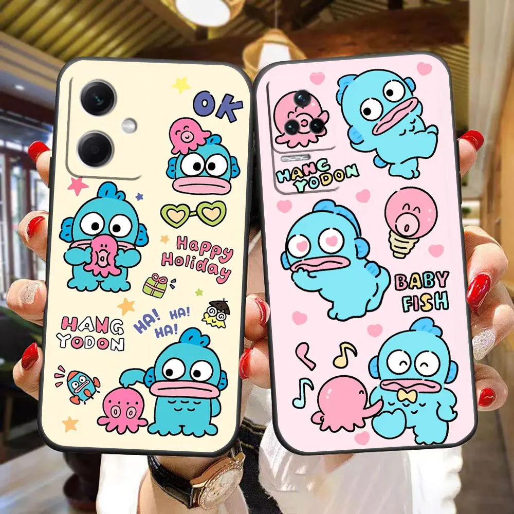 Cute Baby Fish Hanton Monster Phone Case For Redmi K60 K40 Gaming K30 13C 12C 12 10 10C 9T 9C 9A 9 8 7 6 A1 A2 Case Funda Shell