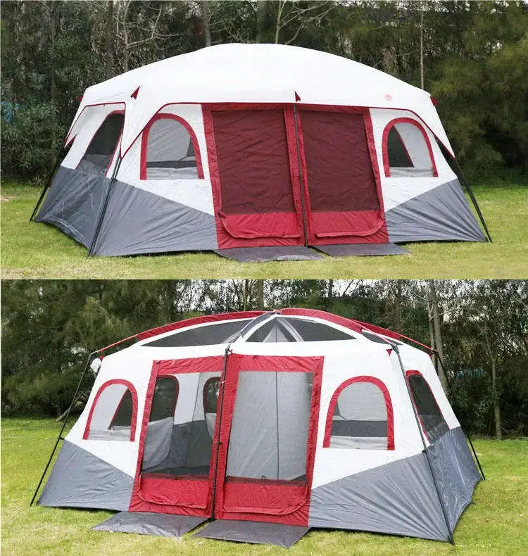 Factory Direct Sale Waterproof Sunscreen Quick Build 8-12 Persons Tent Oxford Fabric Automatic Large Big Camping Tent Outdoor