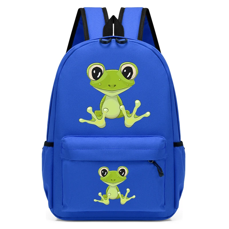 Escola do jardim de infância mochila saco dos desenhos animados sapo impressão meninos meninas mochila crianças satchels kawaii bookbag infantil escolar