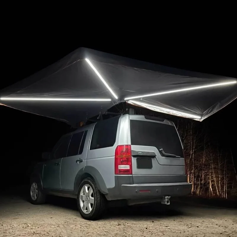 SNDN Camping Outdoor Car Side Roof Awning 270 Degree 4wd Offroad Free Standing Led 270 Degree Awning With Side Wall